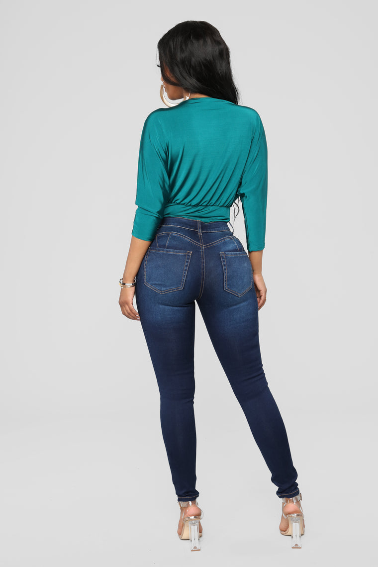 Alexa High Rise Skinny Jeans Dark Denim Jeans Fashion Nova