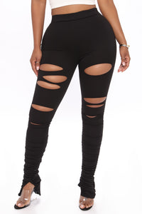 Stacked Mami Distressed Pant - Black – Fashion Nova