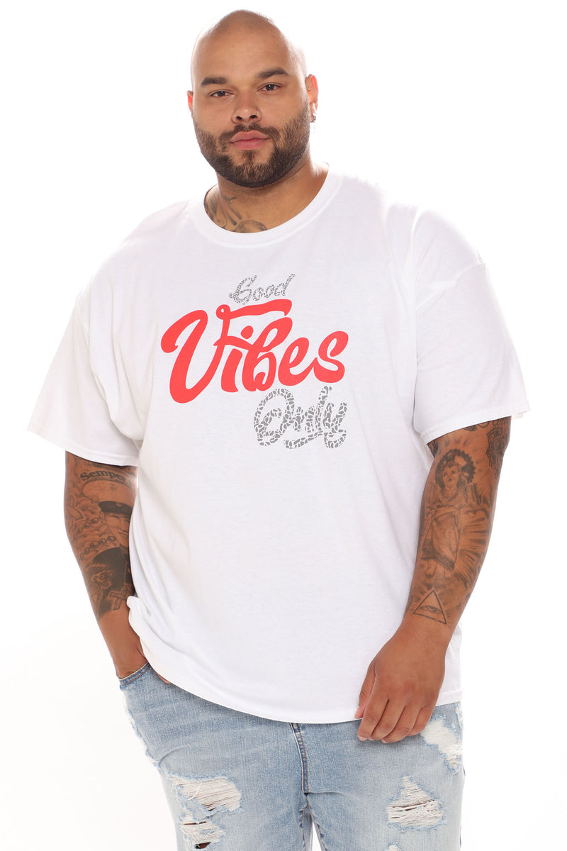 Good Vibes Only Short Sleeve Tee - White | Fashion Nova, Mens Graphic ...