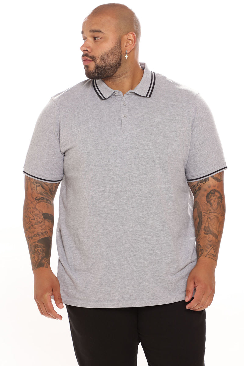 Wilson Short Sleeve Polo - Grey | Fashion Nova, Mens Tees & Tanks ...