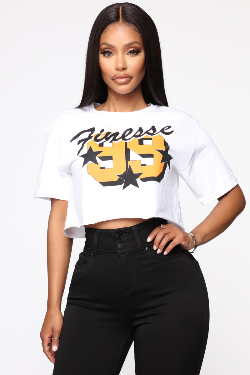 Finesse 99 Crop Top - White | Fashion Nova, Screens Tops and Bottoms ...