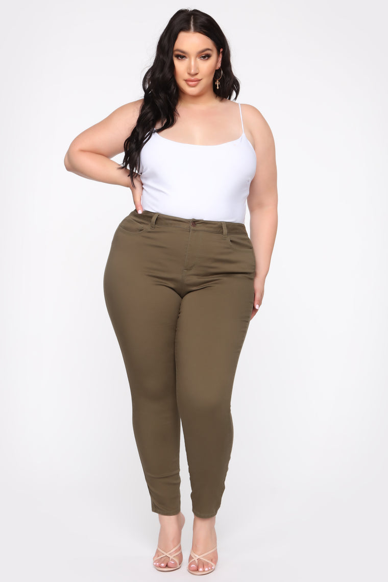 Perfect Butt Skinny Jean - Olive – Fashion Nova