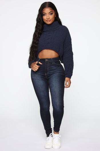 Flex Game Strong Super High Rise Skinny Jeans - Dark Blue Wash