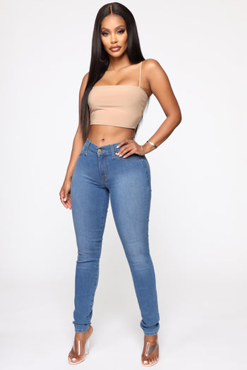 Classic Mid Rise Skinny Jeans - Light Blue Wash