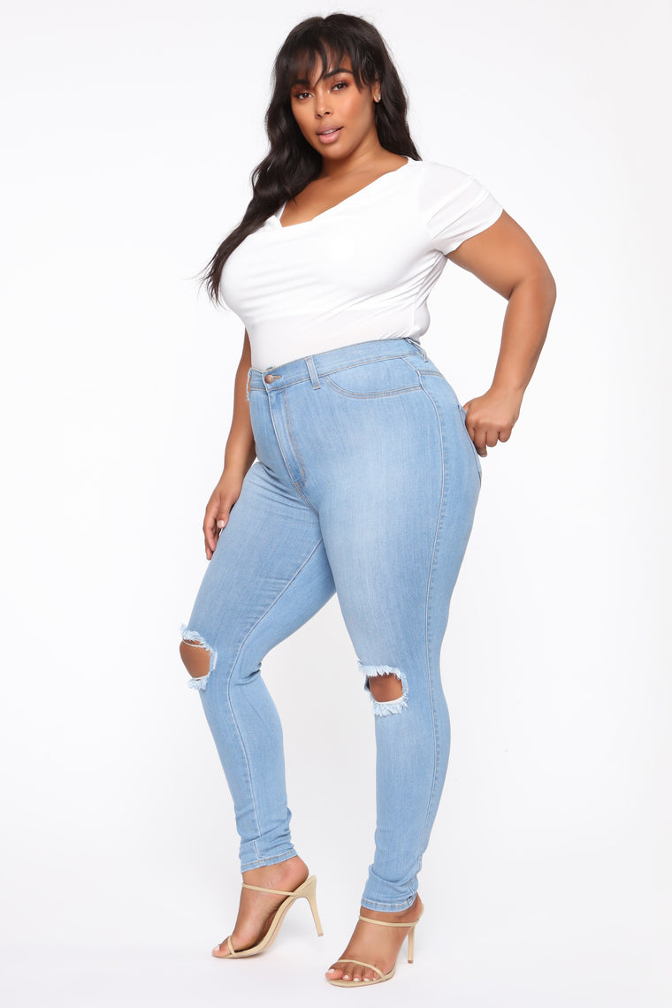 Tough Luck Jeans - Light Blue – Fashion Nova