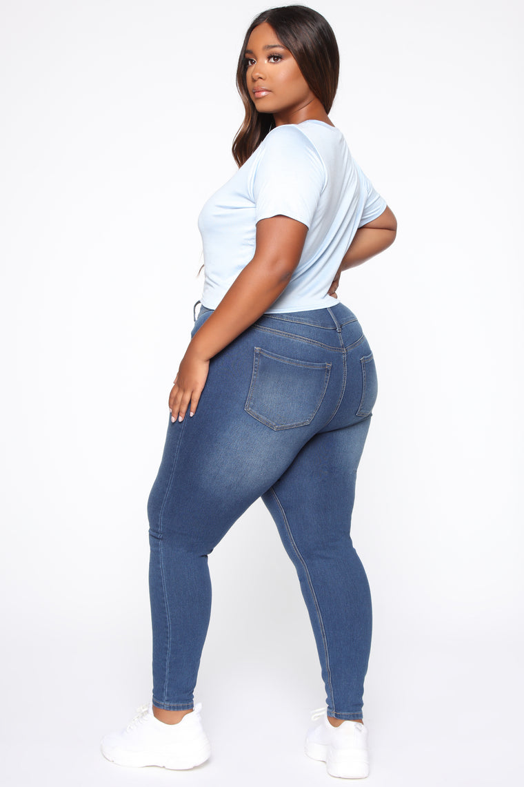 Out With The Girls High Rise Jeans - Medium Blue Wash – Fashion Nova