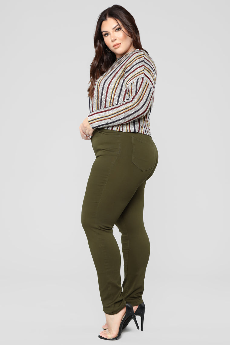 Rock Me Roll Me Jeans - Olive – Fashion Nova