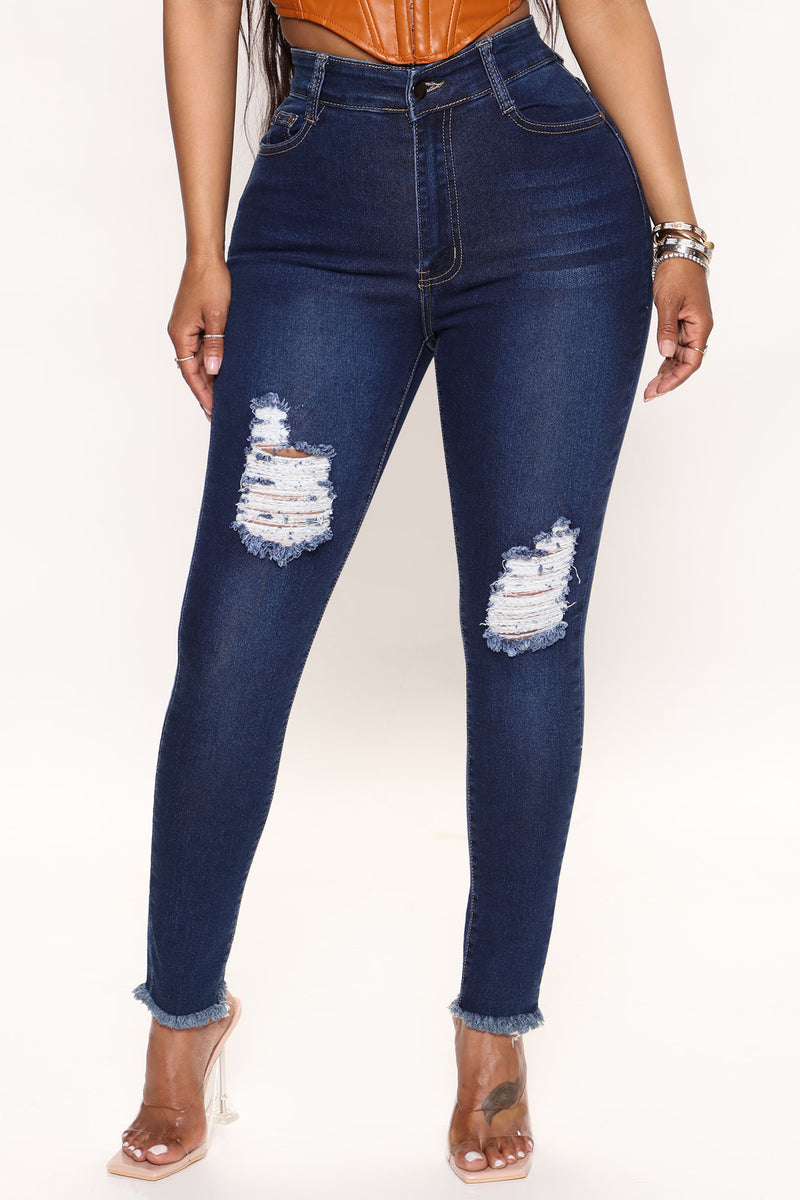 Top Of My List Distressed Jeans - Dark Wash | Fashion Nova, Jeans ...