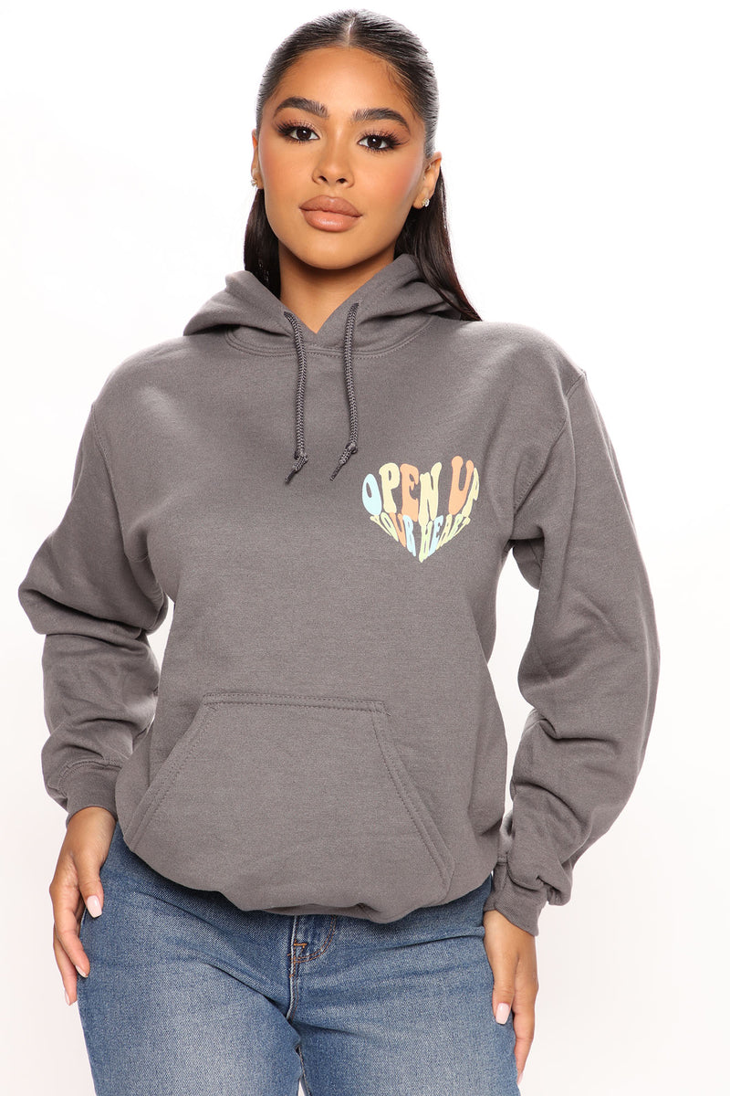 Open Up Your Heart Hoodie - Charcoal | Fashion Nova, Screens Tops and ...
