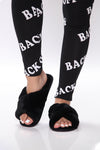 Fuzzy Moments Slippers - Black