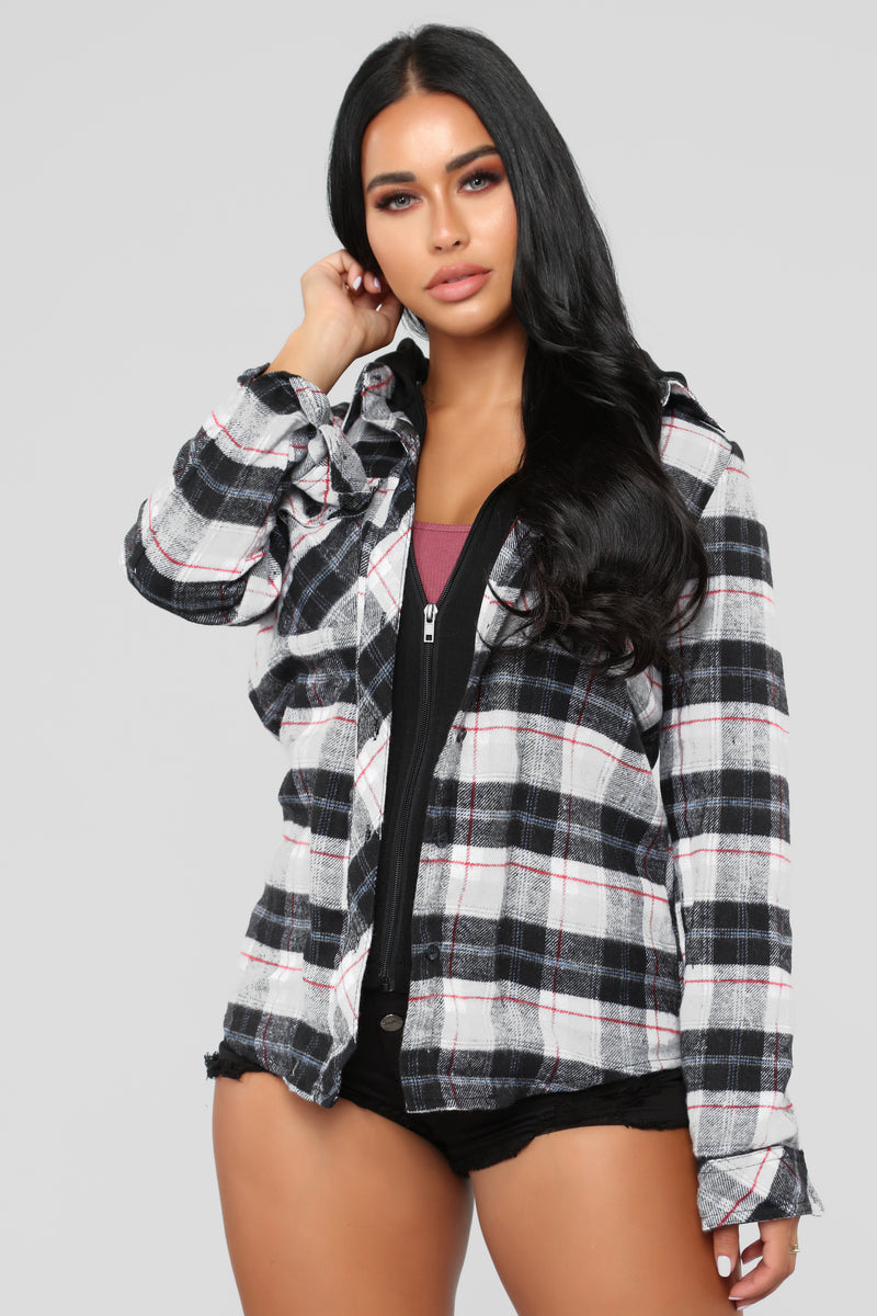 Doing Work Flannel Top - Grey/combo | Fashion Nova, Shirts & Blouses ...