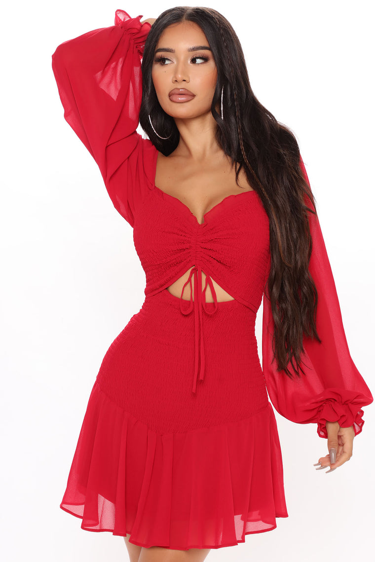 fashion nova red mini dress