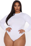 Melanie Mock Neck Bodysuit - White