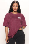 111 Angel Number Tunic Top - Burgundy