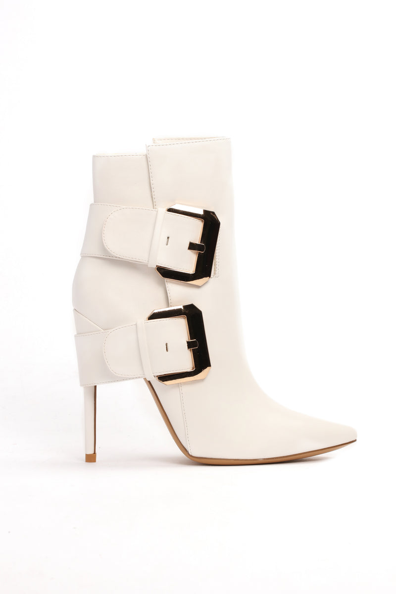 Perfectly Imperfect Heeled Boot - White 