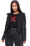 Letty Faux Leather Jacket - Black