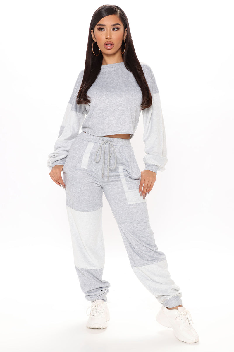 Another Chill French Terry Lounge Jogger Set - Grey/combo | Fashion ...