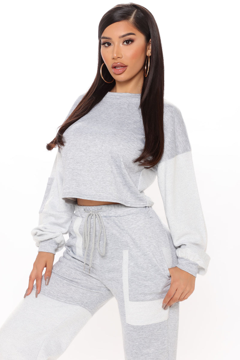 Another Chill French Terry Lounge Jogger Set - Grey/combo | Fashion ...
