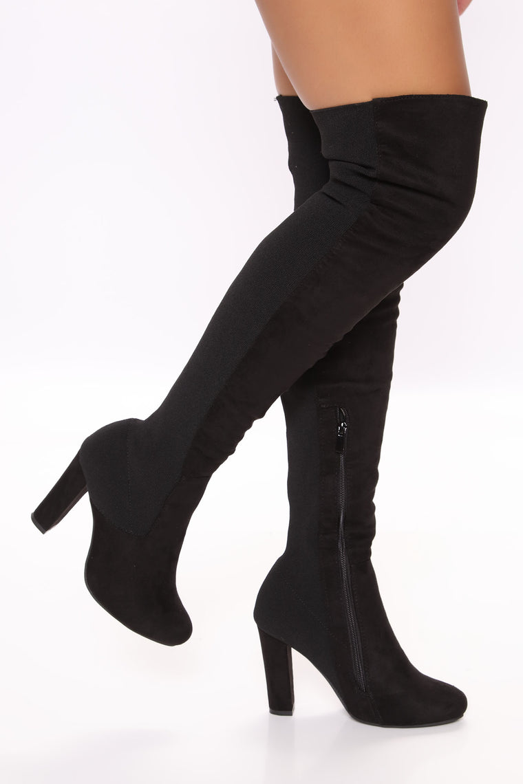 cheap black heeled boots