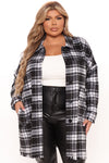 Never Plaid It So Good Shacket - Black