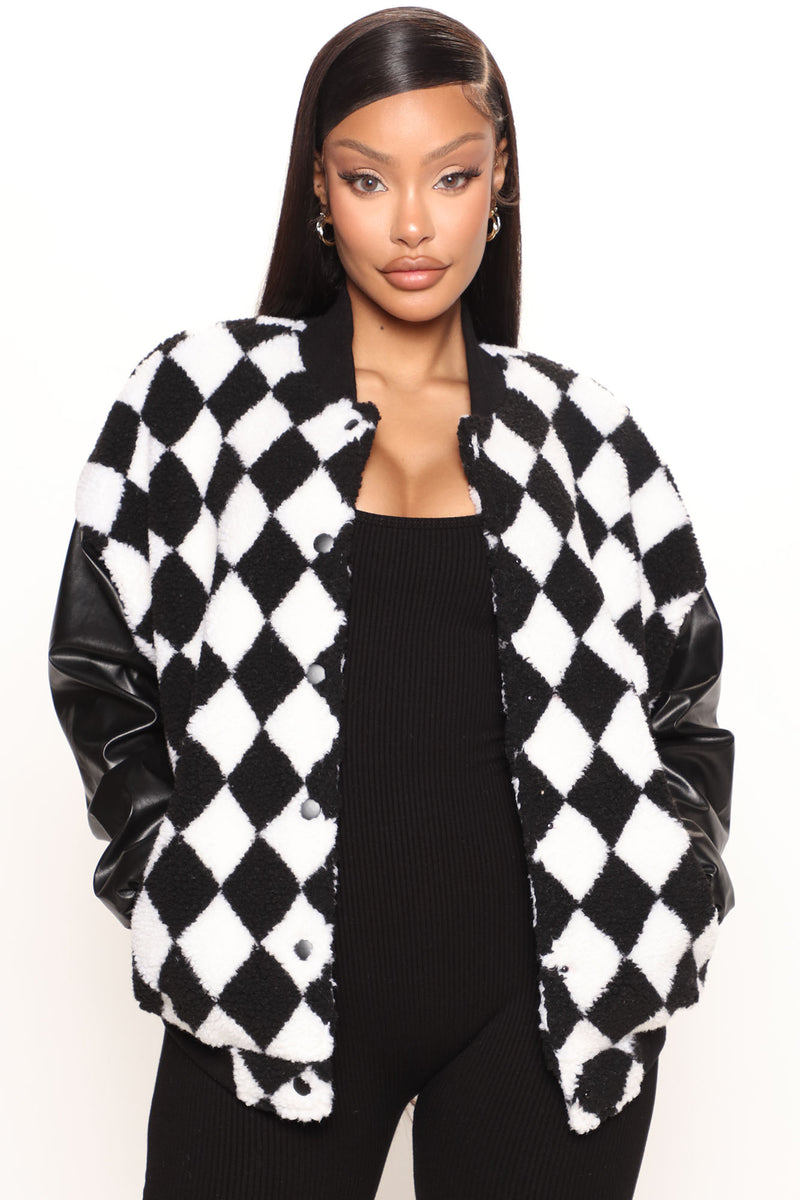 Something About You Varsity Jacket - Black/White | Fashion Nova ...