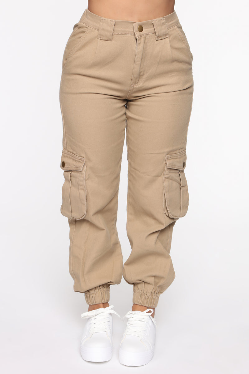 Khaki Cargo Pants For Women