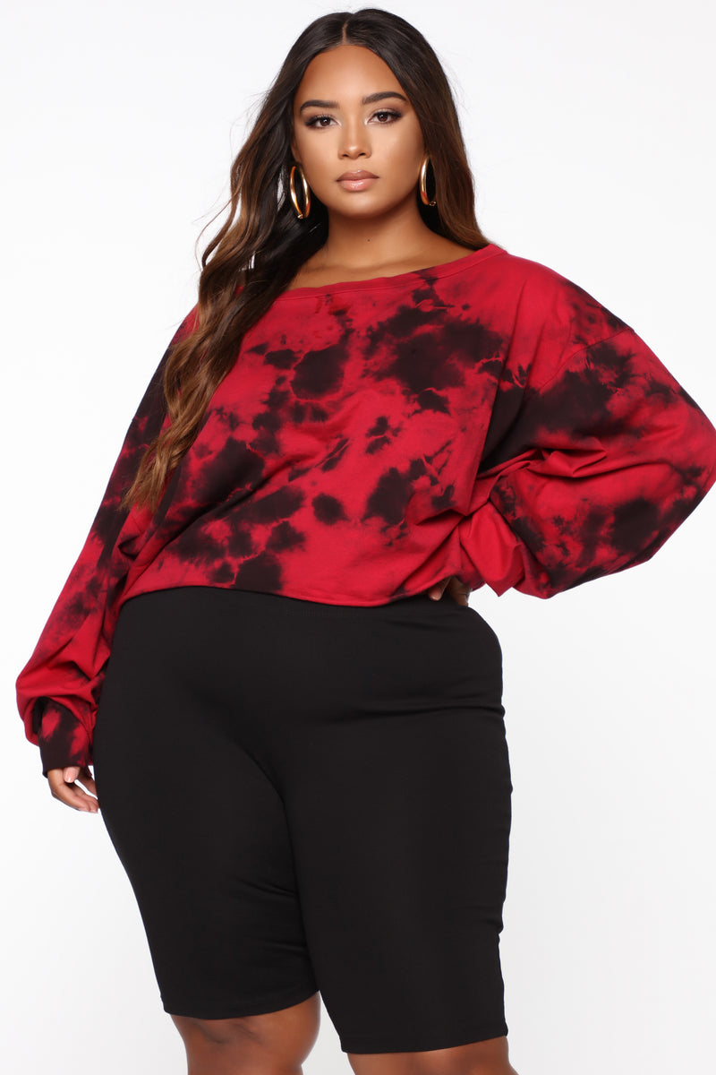 Call It Grunge Washed Tee - Red/Black | Fashion Nova, Knit Tops ...