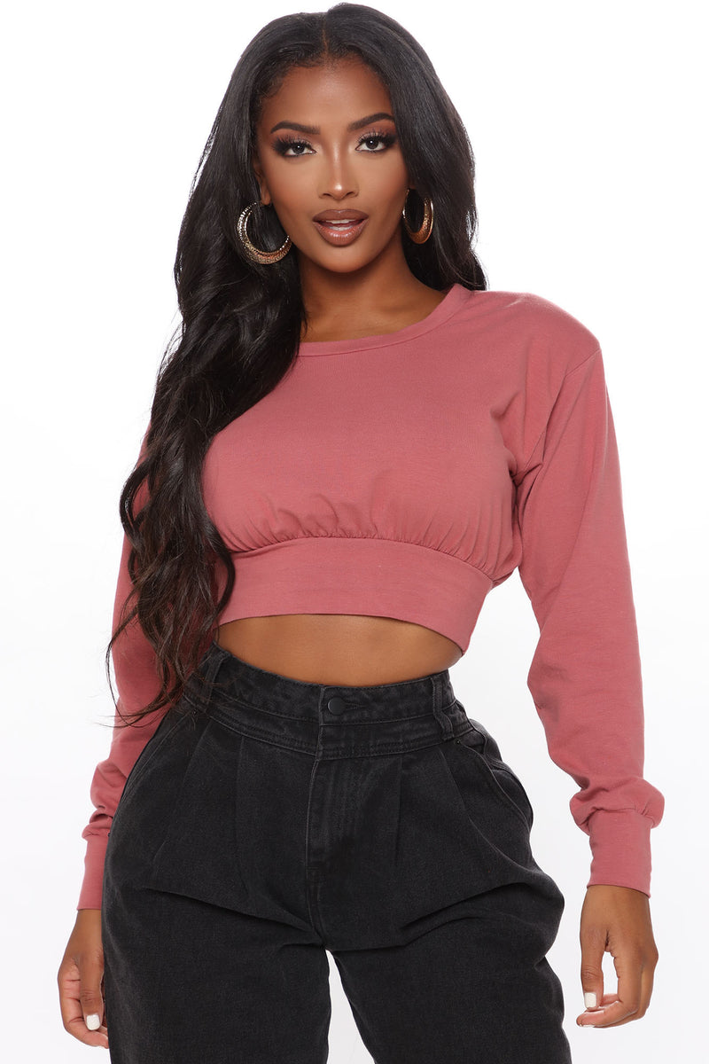 Kira Shoulder Pad Top - Marsala | Fashion Nova, Knit Tops | Fashion Nova