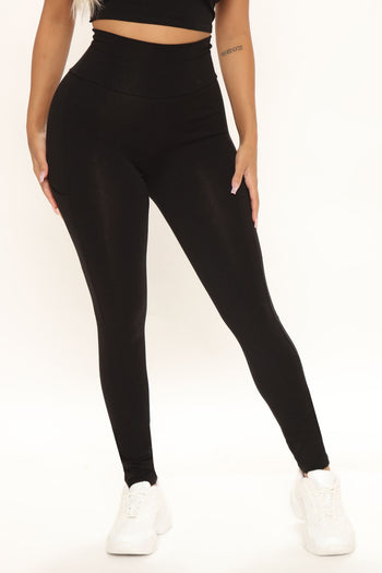 Souluxe Women's Leggings Size XL Color Black Active Sportswear Media Pocket