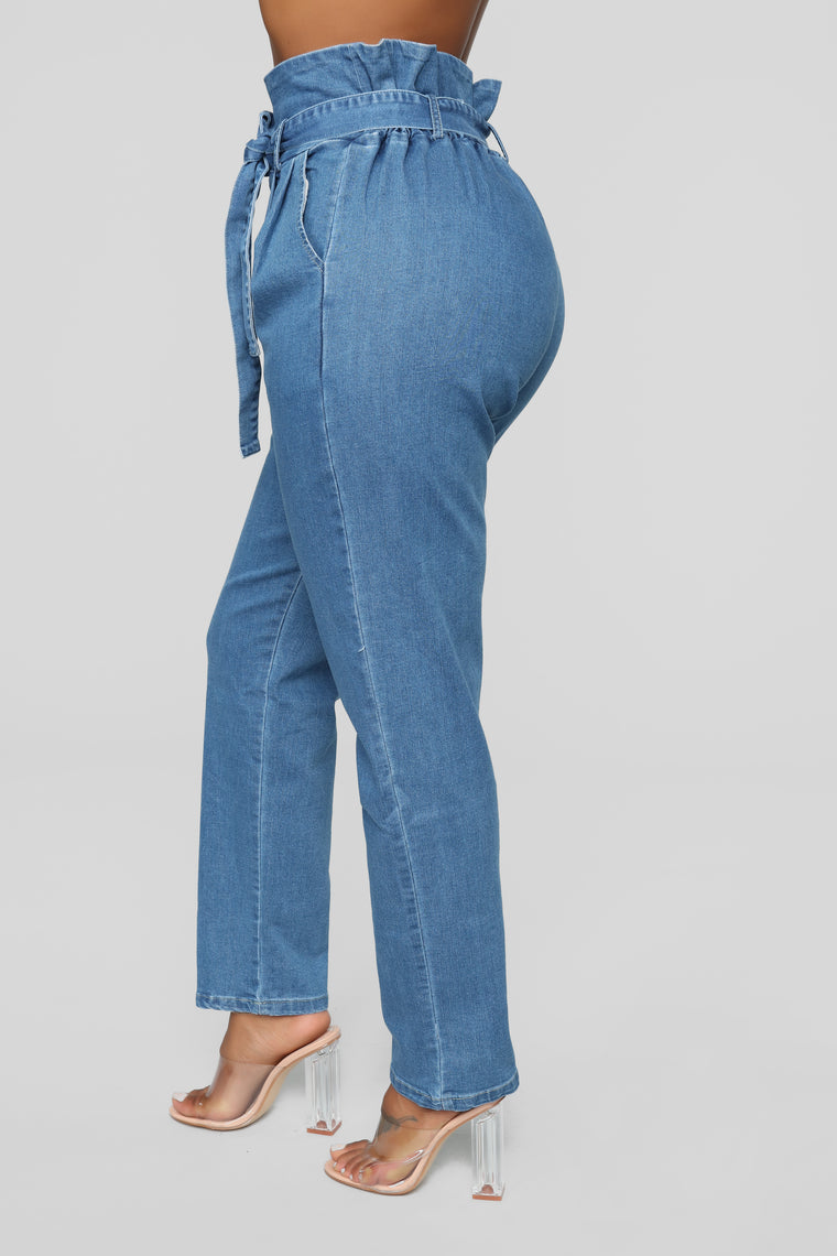 Main Thang Paperbag Waist Jeans - Medium Wash