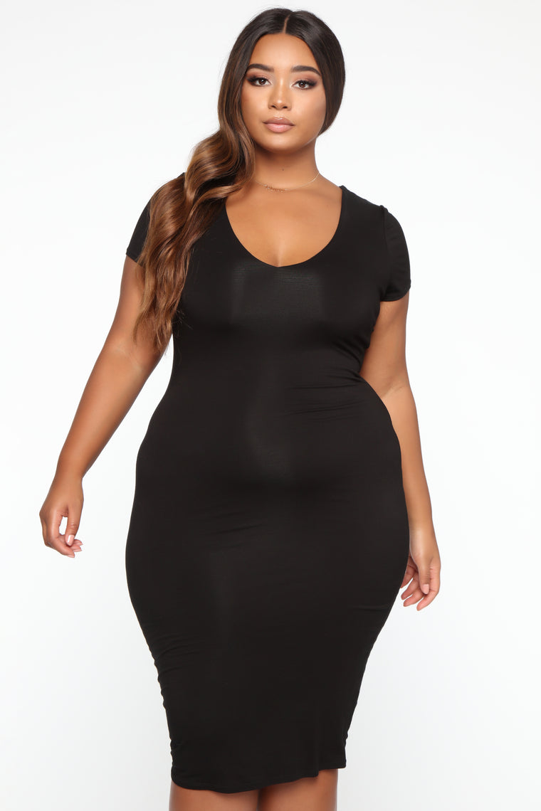 plus size ribbed midi dress