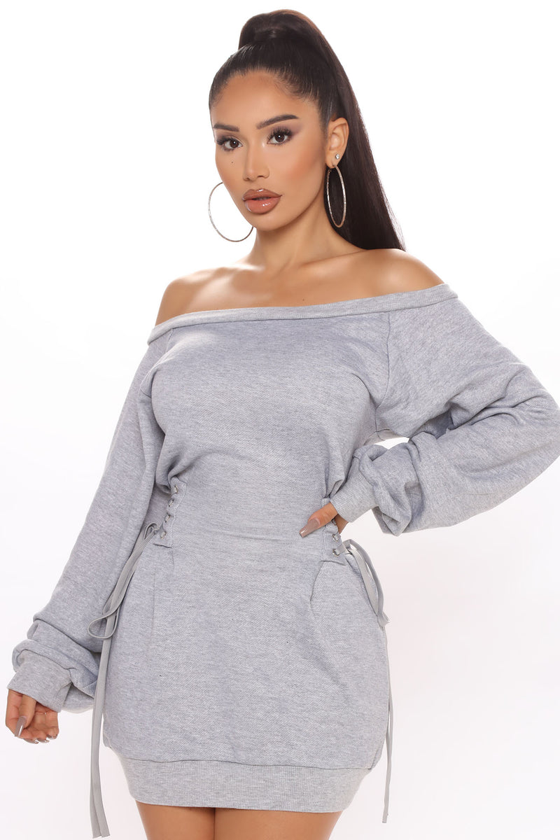 Rise And Grind Corset Dress - Dark Grey | Fashion Nova, Dresses ...