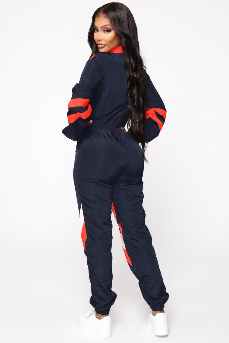 No Hesitation Windbreaker Jumpsuit - Navy/combo, Jumpsuits | Fashion Nova