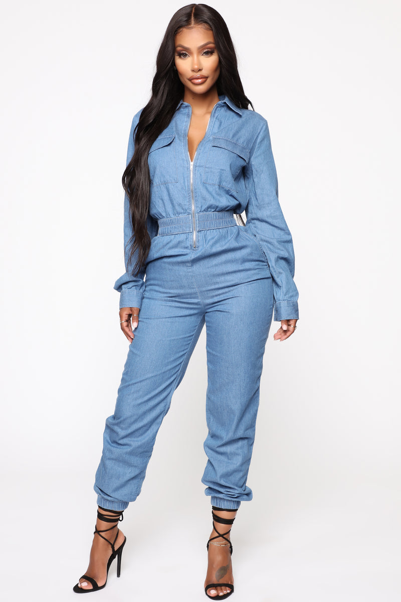 Janice Chambray Jumpsuit - Medium Wash | Fashion Nova, Jumpsuits ...