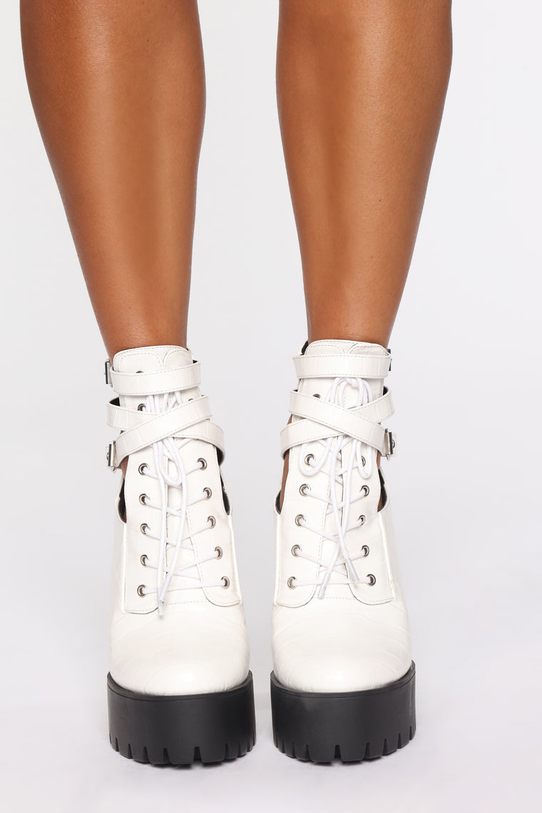 fashion nova white booties