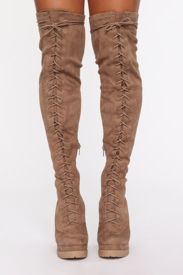 tan suede thigh boots