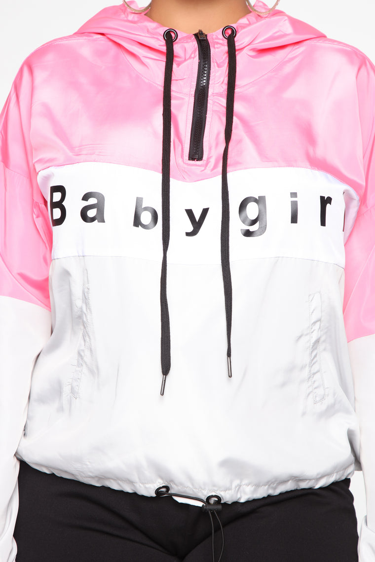 Baby Girl Windbreaker - Neon Pink/combo 