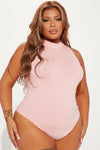 Mel Sleeveless Mock Neck Bodysuit - Pink