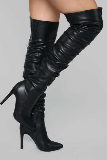 pretty in thigh high boots fashion nova