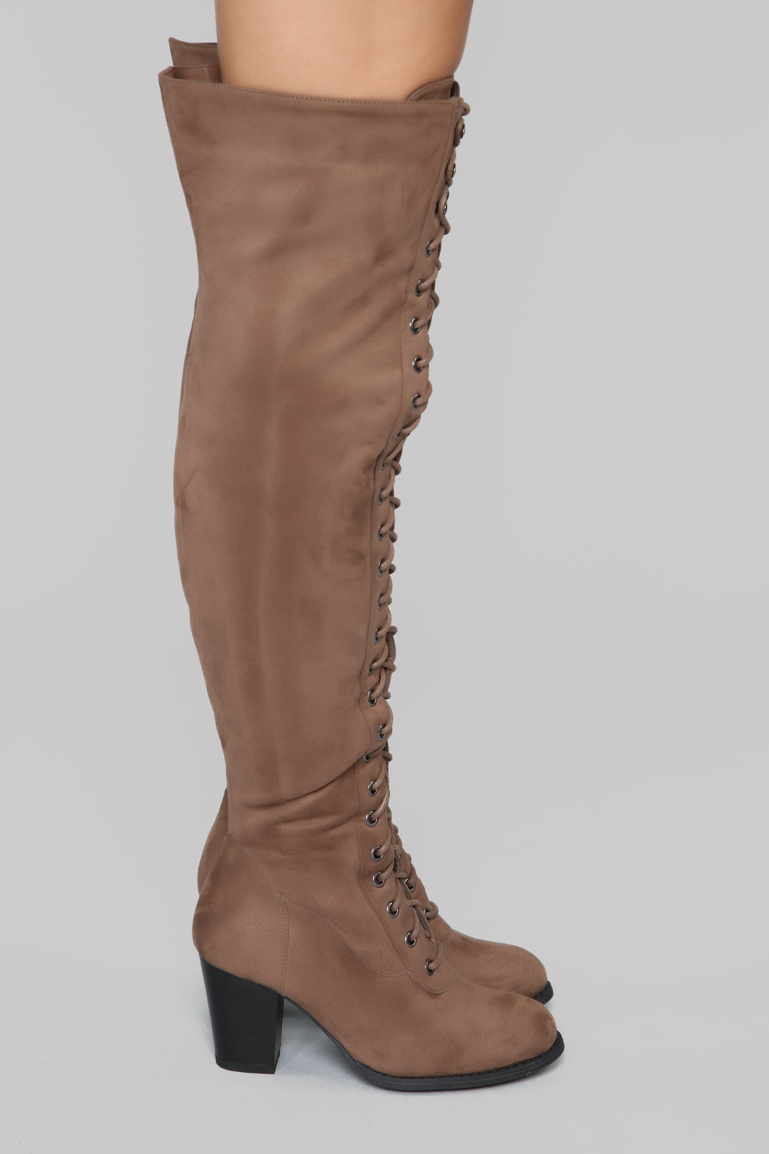 Jaye Over The Knee Boot - Taupe