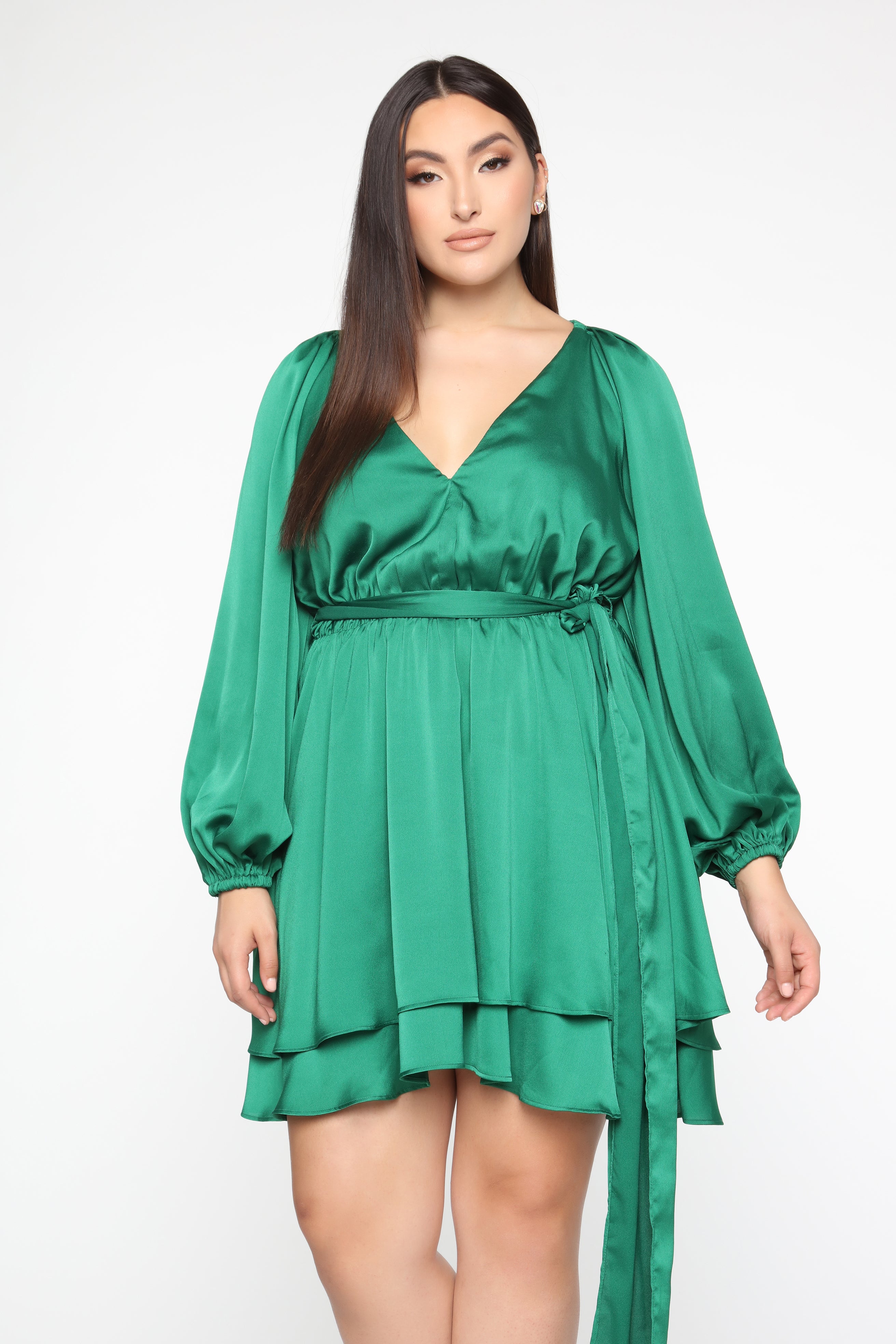 hunter green mini dress