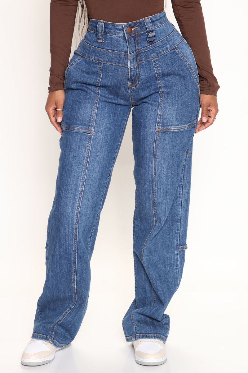 Reality Check Straight Leg Utility Jeans - Medium Wash | Fashion Nova ...