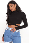 Perfect Timing Crop Top - Black