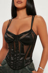 Saturday Sinner Corset Top - Black