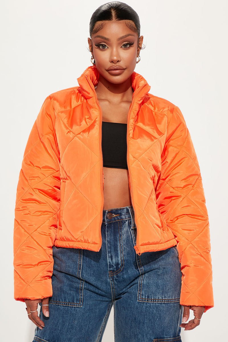 Keep It Simple Quilted Puffer - Orange | Fashion Nova, Jackets & Coats ...