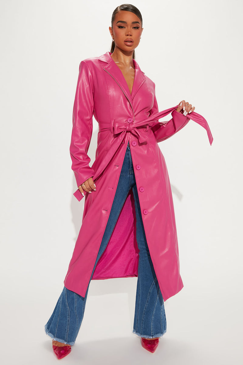 Statement Piece Trench Coat - Fuchsia | Fashion Nova, Jackets & Coats ...