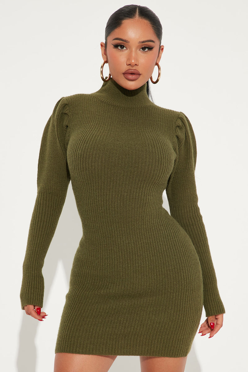 Josie Sweater Mini Dress - Olive | Fashion Nova, Dresses | Fashion Nova