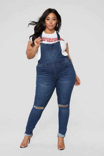 plus size jean overall