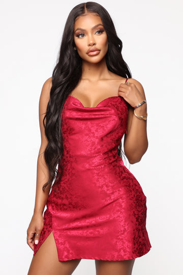 fashion nova marina satin dress