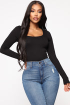 Yasmeen Square Neck Top - Black